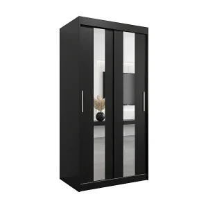 Preiswert Schwebetürenschrank Pole 200/100/62 2-Türig (Schwarz)
