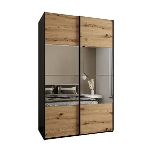 SCHWEBETÜRENSCHRANK Lux 4 245,5/160/64 (Schwarz/Artisan/Schwarz) Knallerangebot