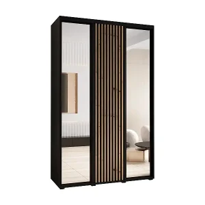 SCHWEBETÜRENSCHRANK SAPPORO 2 205,2/150/45 3-türig (Schwarz/Schwarz) Schnäppchen