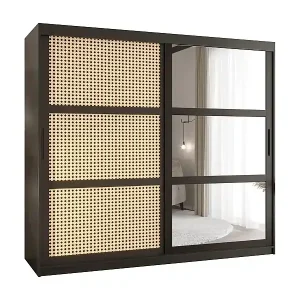 SCHWEBETÜRENSCHRANK PLECIONKA 2 200/200/62 2-türig (Schwarz) Versand Am Gleichen Tag