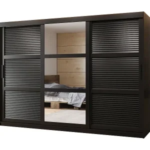 SCHWEBETÜRENSCHRANK ZALUZJA 2 200/250/62 3-türig (Schwarz) Wochenendangebot