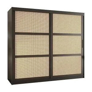 SCHWEBETÜRENSCHRANK PLECIONKA 200/200/62 2-türig (Schwarz) Geprüft