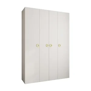 Nur Für Kurze Zeit Drehtürenschrank Como 1 245,5/170/50 4-türig (Weiß/Gold)