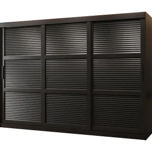 SCHWEBETÜRENSCHRANK ZALUZJA 200/250/62 3-türig (Schwarz) Preisreduziert