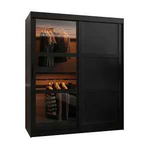 SCHWEBETÜRENSCHRANK DOME 3 200/150/62 2-türig (Schwarz) Sonderangebot