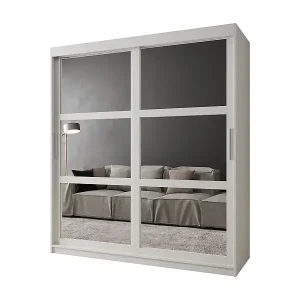 SCHWEBETÜRENSCHRANK MIROR 200/180/62 2-türig (Weiß) Sonderangebot