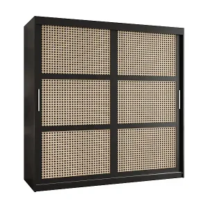 SCHWEBETÜRENSCHRANK PLECIONKA 200/180/62 2-türig (Schwarz) Günstig