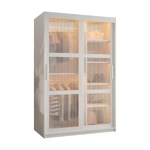 Neue Kollektion SCHWEBETÜRENSCHRANK FLUTES 200/120/62 2-türig (Weiß)