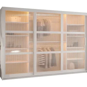 SCHWEBETÜRENSCHRANK FLUTES 200/250/62 3-türig (Weiß) Preisknaller