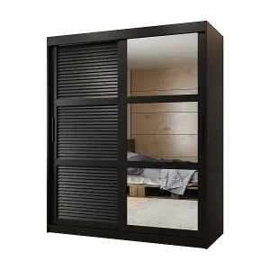 SCHWEBETÜRENSCHRANK ZALUZJA 2 200/150/62 2-türig (Schwarz) Preisreduziert