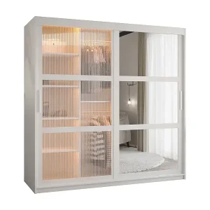 Letzte Chance SCHWEBETÜRENSCHRANK FLUTES 2 200/180/62 2-türig (Weiß)