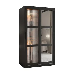 SCHWEBETÜRENSCHRANK FLUTES 2 200/100/62 2-türig (Schwarz) Sonderangebot