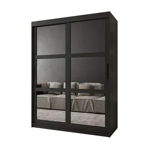 Echt Schiebetürenschrank mit Spiegel 200/150/62 mit poliertem Spiegel und solider Konstruktion