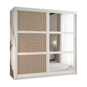 SCHWEBETÜRENSCHRANK PLECIONKA 2 200/180/62 2-türig (Weiß) Sale