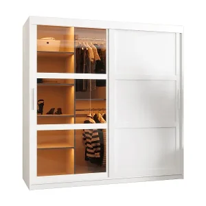 Begrenztes Angebot SCHWEBETÜRENSCHRANK DOME 3 200/180/62 2-türig (Weiß)
