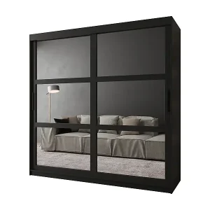 Top-Angebot SCHWEBETÜRENSCHRANK MIROR 200/200/62 2-türig (Schwarz)