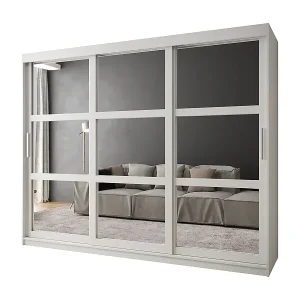 SCHWEBETÜRENSCHRANK MIROR 200/250/62 3-türig (Weiß) Markenprodukt