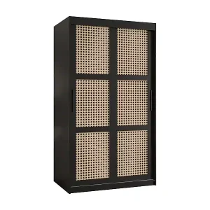 SCHWEBETÜRENSCHRANK PLECIONKA 200/100/62 2-türig (Schwarz) Kostenloser Rückversand