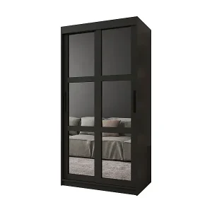 Sale SCHWEBETÜRENSCHRANK MIROR 200/100/62 2-türig (Schwarz)