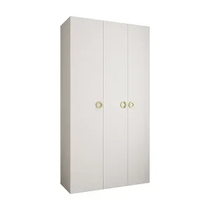 Neue Kollektion Drehtürenschrank Como 1 245,5/130/40 3-türig (Weiß/Gold)