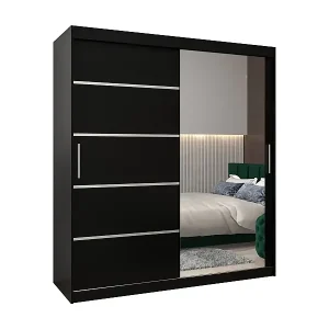 Markenprodukt SCHWEBETÜRENSCHRANK VERONA 2 200/180/62 2-türig (Schwarz/Schwarz)