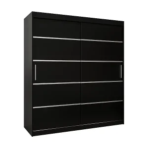 Sale SCHWEBETÜRENSCHRANK VERONA 1 200/180/62 2-türig (Schwarz/Schwarz)