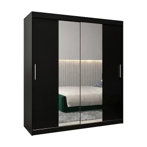 Schwebetürenschrank Tokyo 1 200/180/62 2-Türig (Schwarz) Finale Aktion