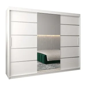 SCHWEBETÜRENSCHRANK VERONA 2 200/250/62 3-türig (Weiß/Weiß) Kostenloser Rückversand