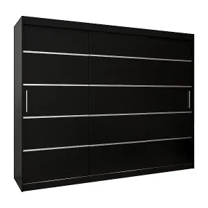 SCHWEBETÜRENSCHRANK VERONA 1 200/250/62 3-türig (Schwarz/Schwarz) Finale Aktion