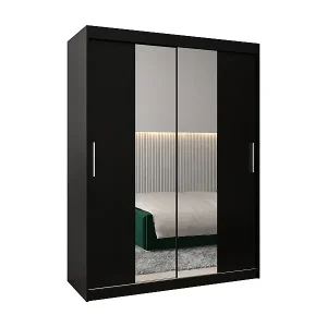 Saisonangebot Schwebetürenschrank Tokyo 1 200/150/62 2-Türig (Schwarz)