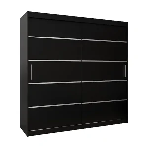 SCHWEBETÜRENSCHRANK VERONA 1 200/200/62 2-türig (Schwarz/Schwarz) Kostenfreie Lieferung