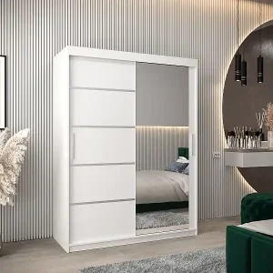 Preis Gesenkt SCHWEBETÜRENSCHRANK VERONA 2 200/150/62 2-türig (Weiß/Weiß)
