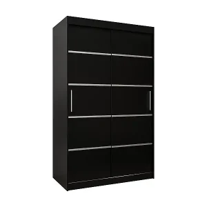 SCHWEBETÜRENSCHRANK VERONA 1 200/120/62 2-türig (Schwarz/Schwarz) Direktkauf