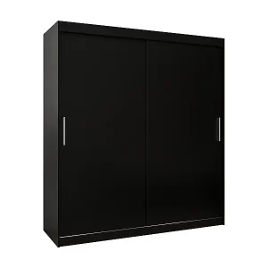 Schwebetürenschrank Tokyo 200/180/62 2-Türig (Schwarz) Neue Ware
