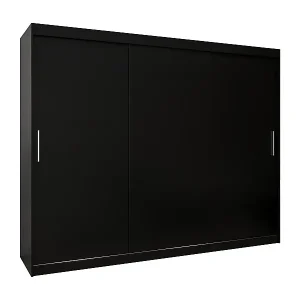 Kostenloser Versand Schwebetürenschrank Tokyo 200/250/62 2-Türig (Schwarz)