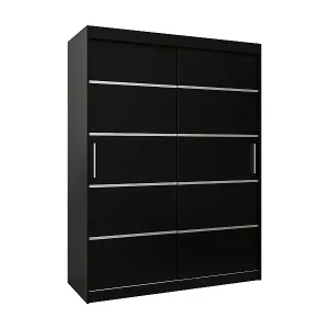 SCHWEBETÜRENSCHRANK VERONA 1 200/150/62 2-türig (Schwarz/Schwarz) Rabatt