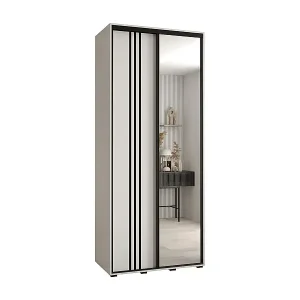 SCHWEBETÜRENSCHRANK DAVOS 7 235,2/100/60 2-türig (Weiß/Weiß/Schwarz) Sale