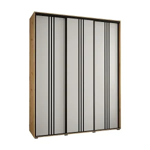 Jetzt Bestellen SCHWEBETÜRENSCHRANK DAVOS 6 235,2/200/45 3-türig (Artisan/Weiß/Schwarz)