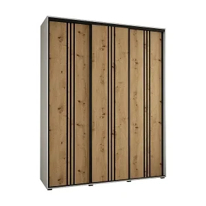 Top-Seller SCHWEBETÜRENSCHRANK DAVOS 6 235,2/190/60 3-türig (Weiß/Artisan/Schwarz)