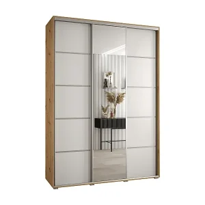 Rabatt SCHWEBETÜRENSCHRANK DAVOS 5 235,2/180/45 3-türig (Artisan/Weiß/Silber)