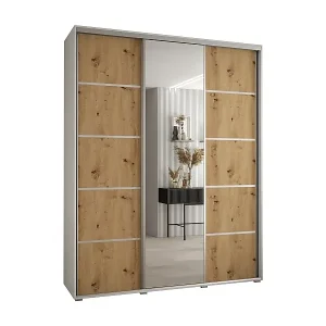 Top-Angebot SCHWEBETÜRENSCHRANK DAVOS 5 235,2/180/45 3-türig (Weiß/Artisan/Silber)