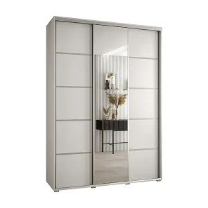 Expressversand SCHWEBETÜRENSCHRANK DAVOS 5 235,2/180/60 3-türig (Weiß/Weiß/Silber)