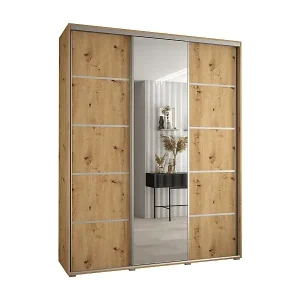 SCHWEBETÜRENSCHRANK DAVOS 5 235,2/170/45 3-türig (Artisan/Artisan/Silber) Sichere Zahlung