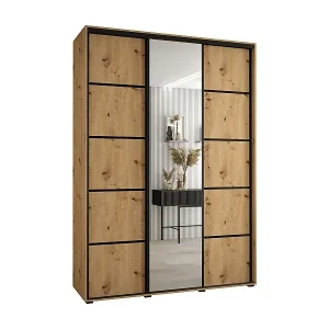 Preis Gesenkt SCHWEBETÜRENSCHRANK DAVOS 5 235,2/170/45 3-türig (Artisan/Artisan/Schwarz)