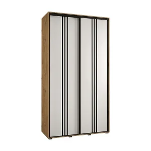 Solange Der Vorrat Reicht SCHWEBETÜRENSCHRANK DAVOS 5 235,2/140/45 2-türig (Artisan/Weiß/Schwarz)