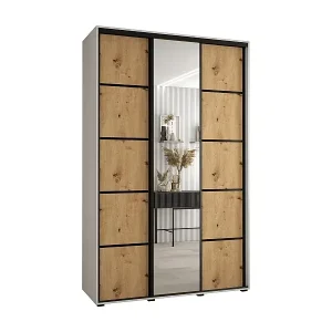 Angebot SCHWEBETÜRENSCHRANK DAVOS 5 235,2/160/60 3-türig (Weiß/Artisan/Schwarz)