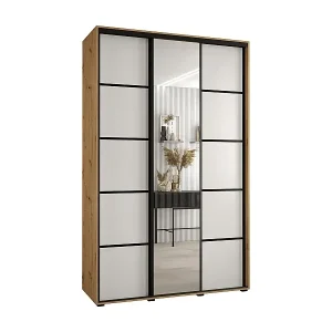 Kostenloser Versand SCHWEBETÜRENSCHRANK DAVOS 5 235,2/160/60 3-türig (Artisan/Weiß/Schwarz)