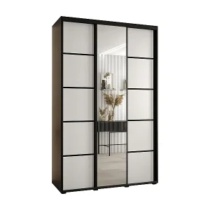 SCHWEBETÜRENSCHRANK DAVOS 5 235,2/150/45 3-türig (Schwarz/Weiß/Schwarz) Top-Preis