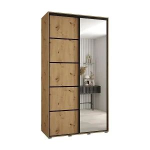 SCHWEBETÜRENSCHRANK DAVOS 5 235,2/140/45 2-türig (Artisan/Artisan/Schwarz) Jetzt Kaufen