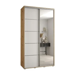 SCHWEBETÜRENSCHRANK DAVOS 5 235,2/130/45 2-türig (Artisan/Weiß/Silber) Top-Angebot